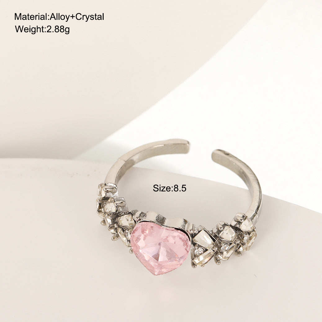 Pink Zircon Love Open Ring