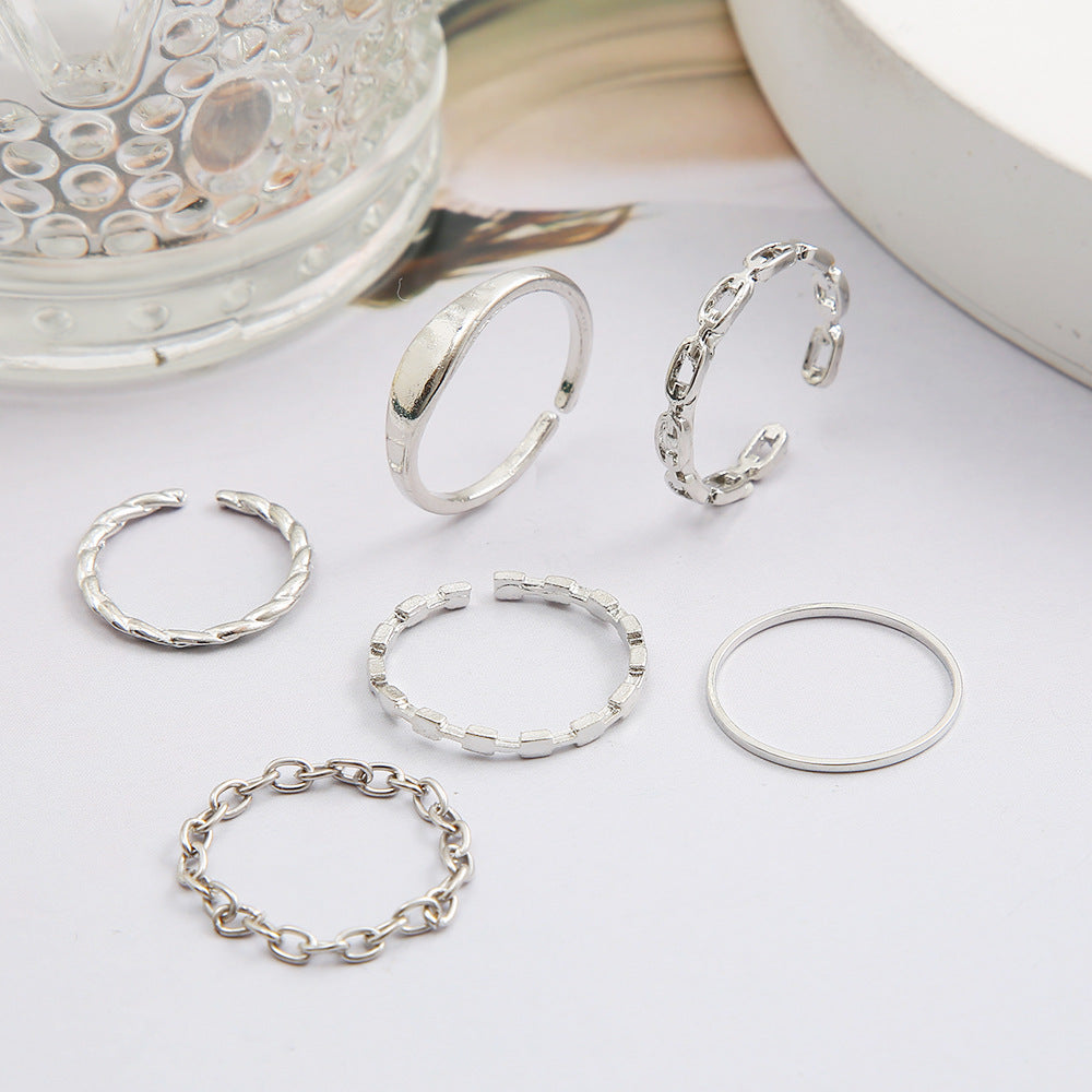Adjustable Plain Ring Set (6-Piece)