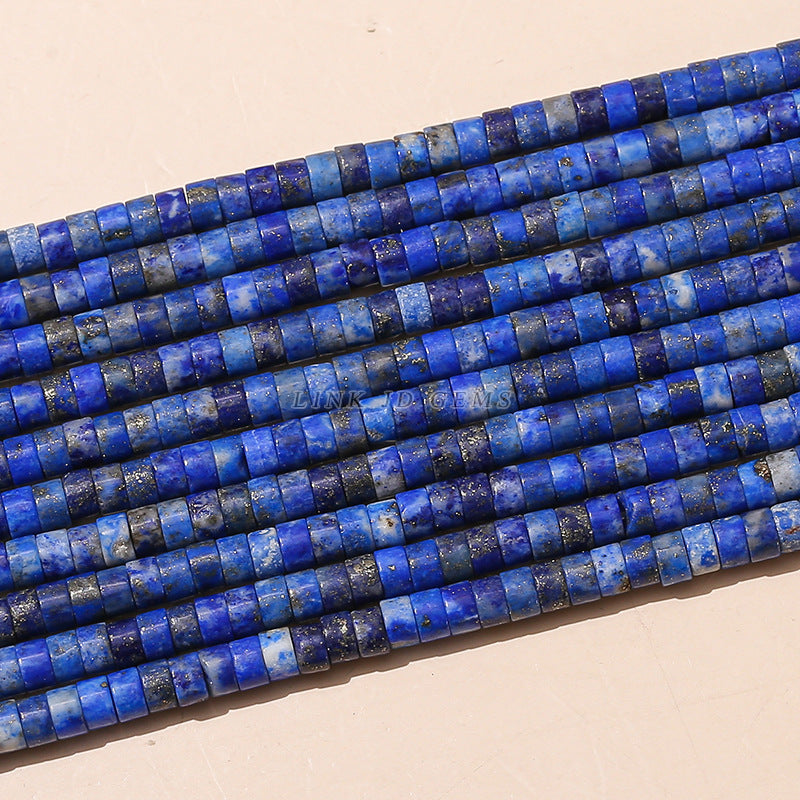 4 * 2M natural lapis lazuli right angle disc loose beads
