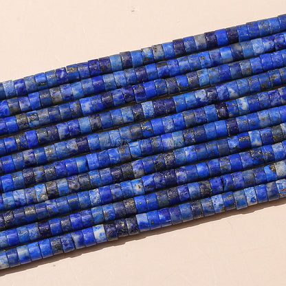 4 * 2M natural lapis lazuli right angle disc loose beads