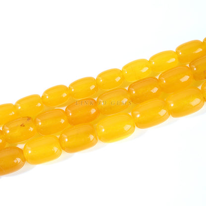 Optimized yellow chalcedony bucket beads loose beads