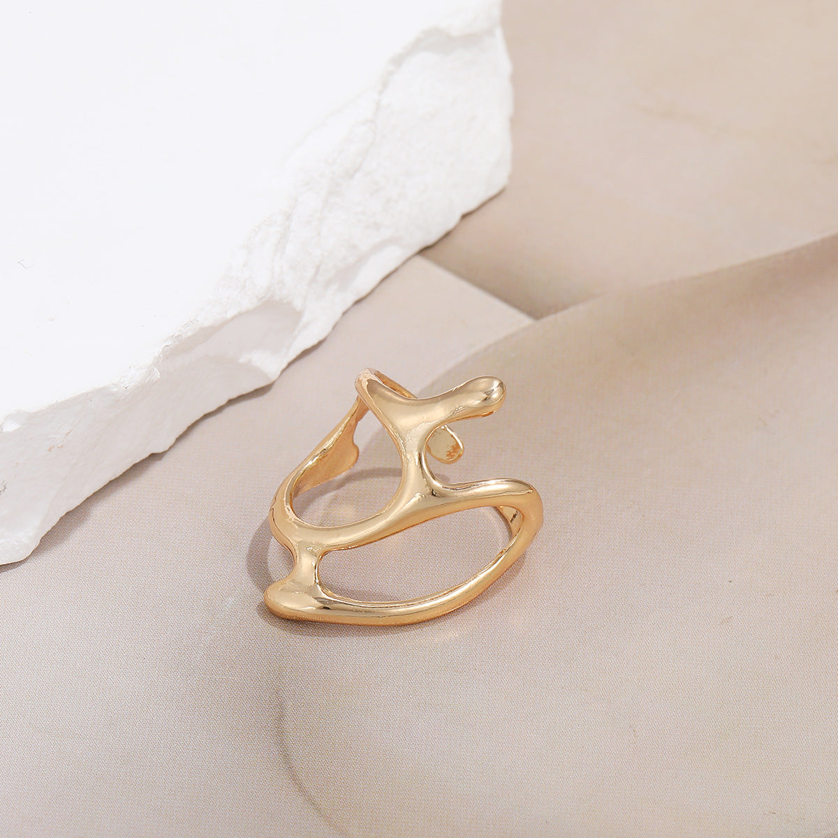 Hollow Irregular Open Metal Ring