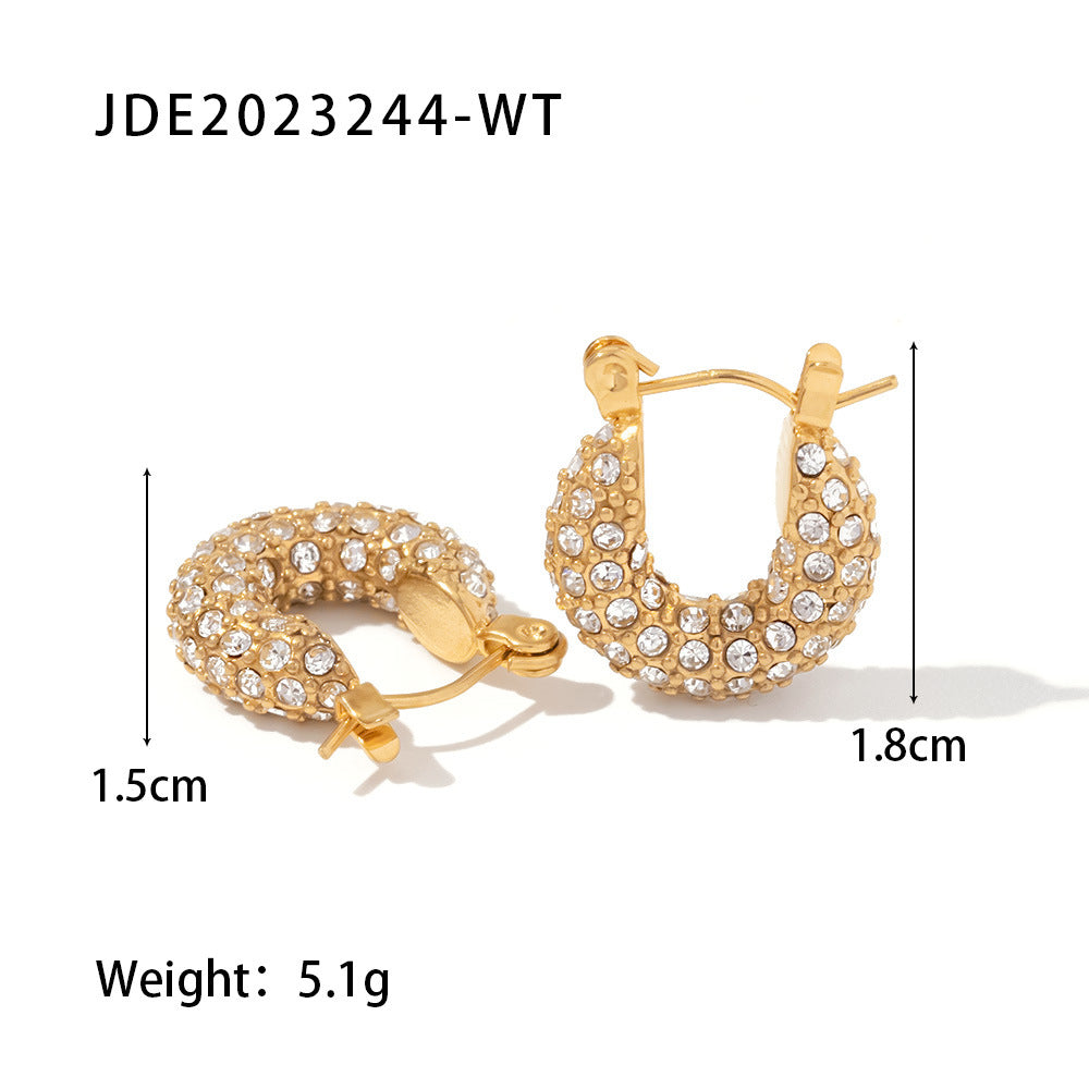 Cubic Zirconia Hoop Earrings