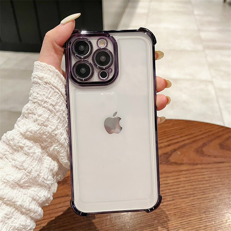 Clear Shockproof Corner Case iPhone16 Pro 12 14 Electroplated Full Cover
