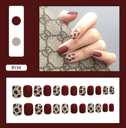 Pegatinas para decoración de uñas a presión, uñas postizas extraíbles 