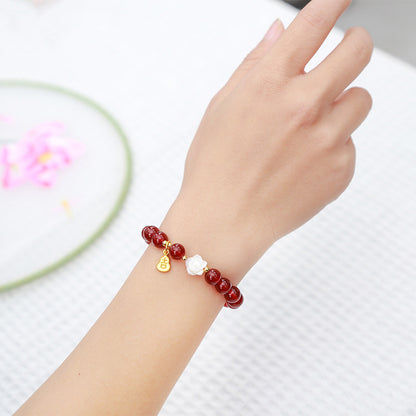 Pulsera de flor de concha de ágata 7A 