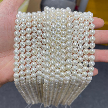 7A electroplated white bead round bead imitation pearl