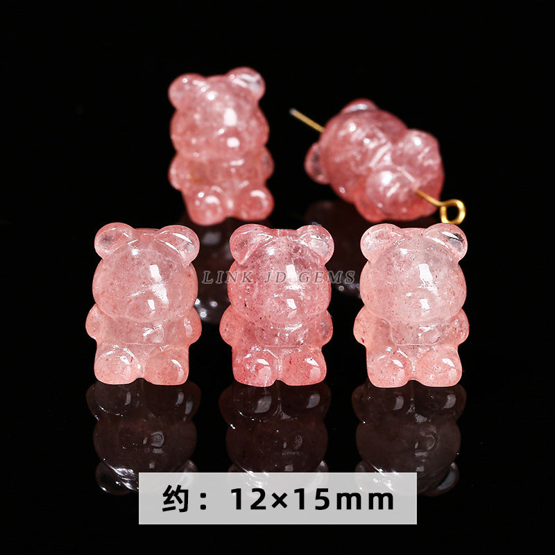 Gray Moonlight Pixiu Red Strawberry Crystal Pendant