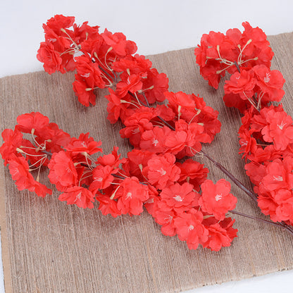 Encrypted 4-pronged 3-pronged cherry blossom tree artificial flowers