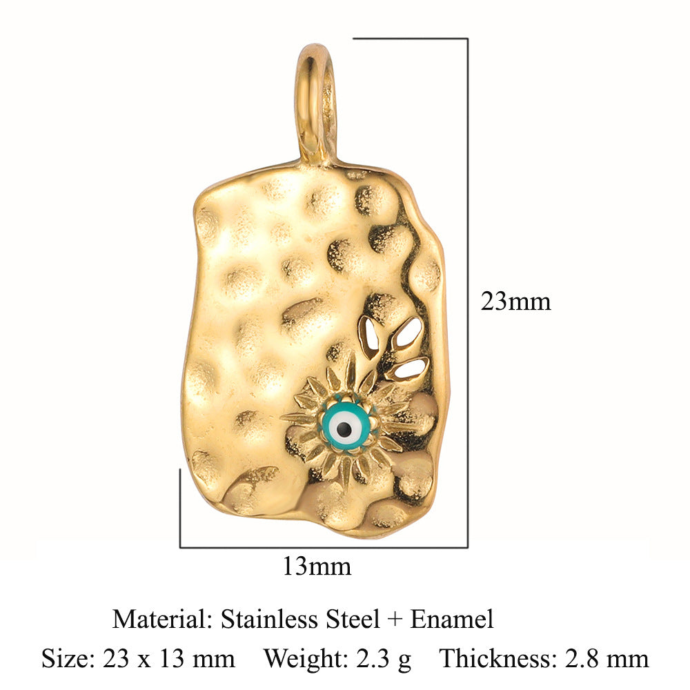 French diamond flower titanium steel pendant