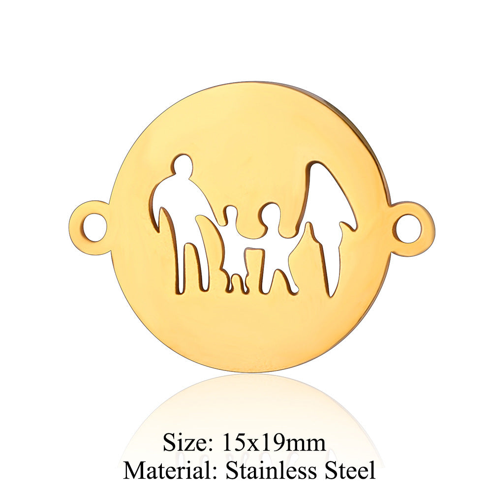 5 pcs/titanium steel jewelry pendant family baby feet
