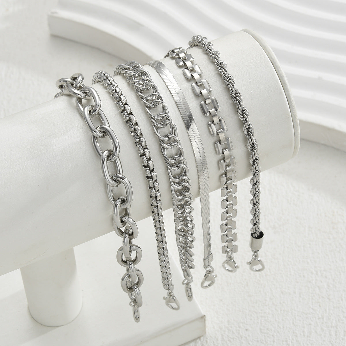 5-Piece Thick Chain Bracelet Set