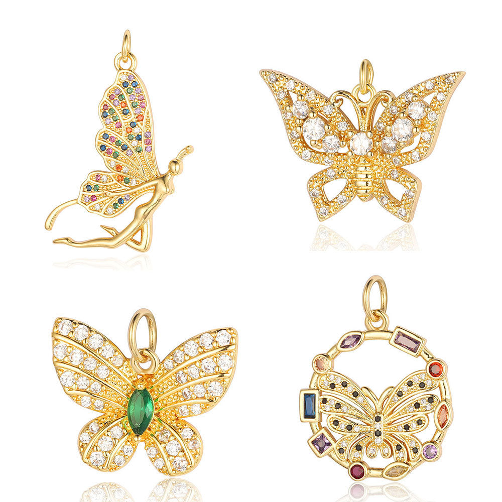 Copper Zircon Cross Virgin Necklace Pendant