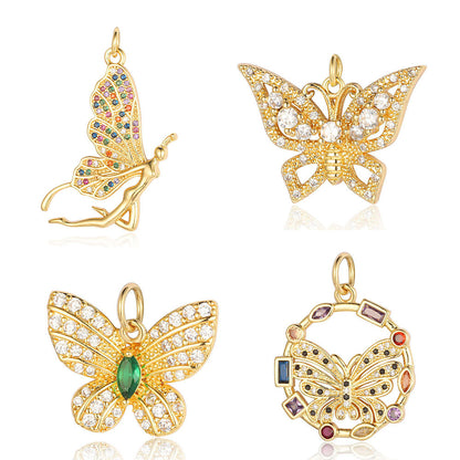 Copper Zircon Cross Virgin Necklace Pendant