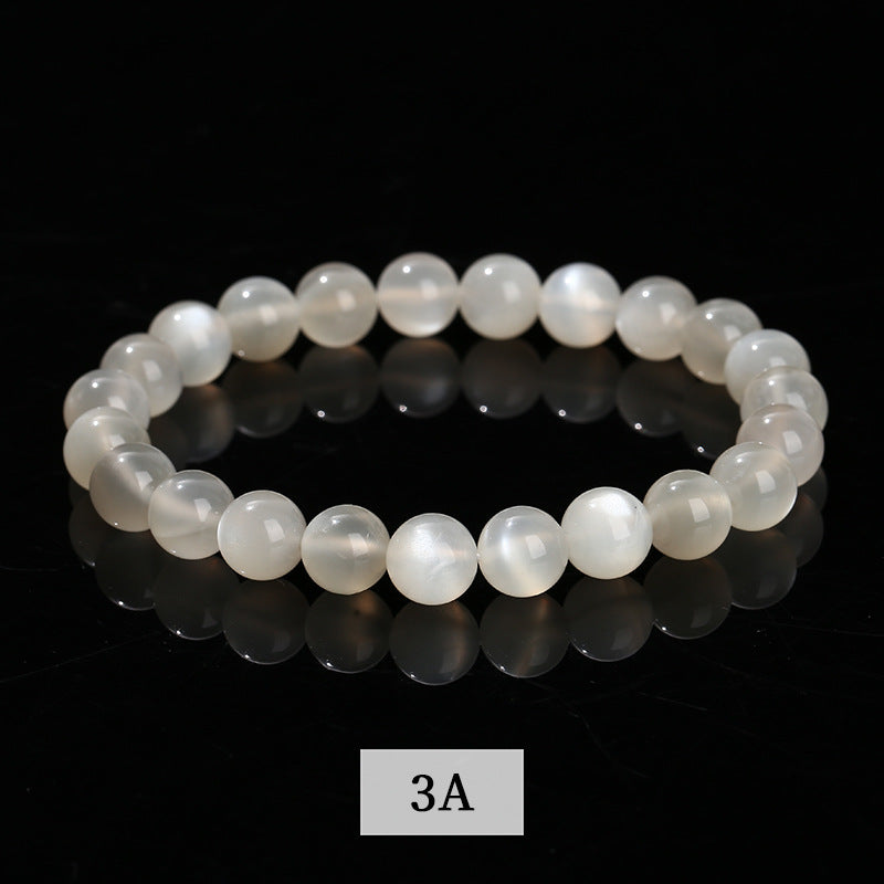 Pulsera de luz de luna blanca con anillo único