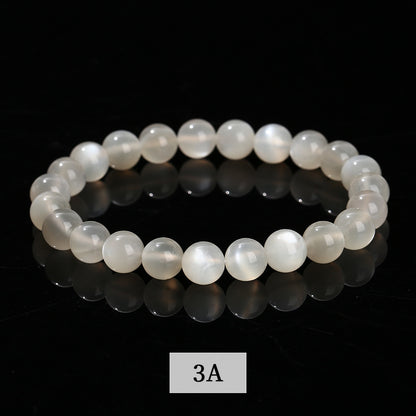 Pulsera de luz de luna blanca con anillo único
