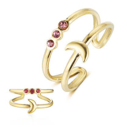 Dripping star love peach heart titanium steel ring