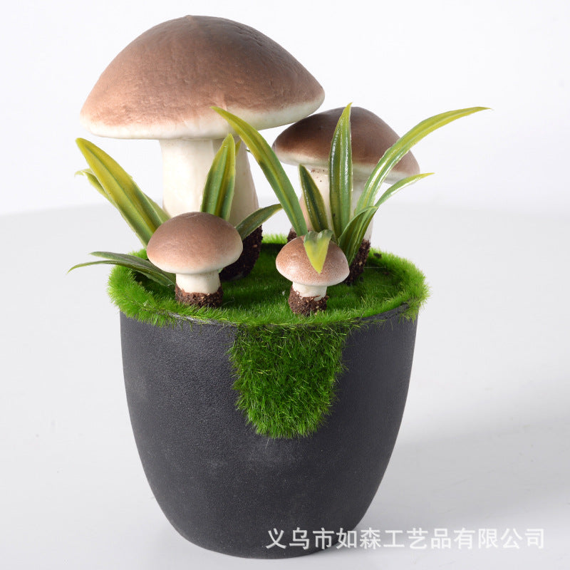 Simulation hairy mushroom flower pot