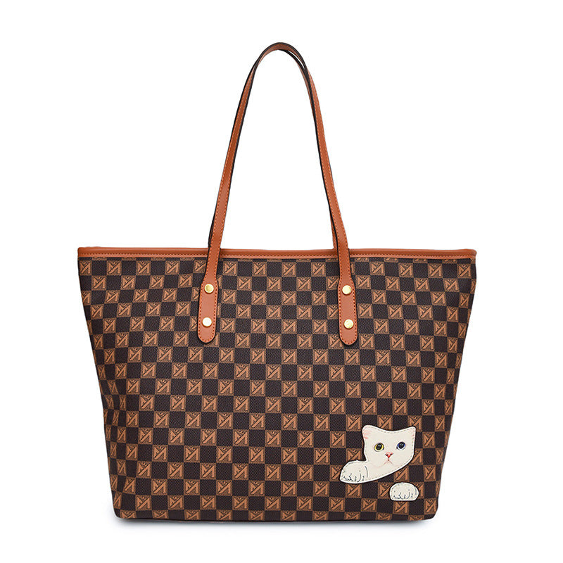 Contrasting color shopping bag portable tote bag