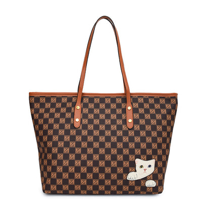 Contrasting color shopping bag portable tote bag