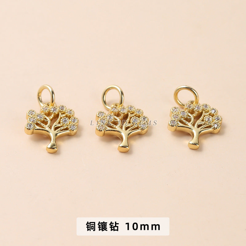 18k Gold Color Retaining Copper Diamond Crystal Pendant