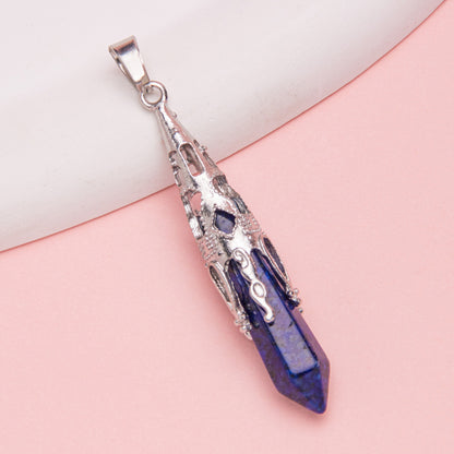Crystal Agate Hexagonal Pyramid Pendulum Pendant