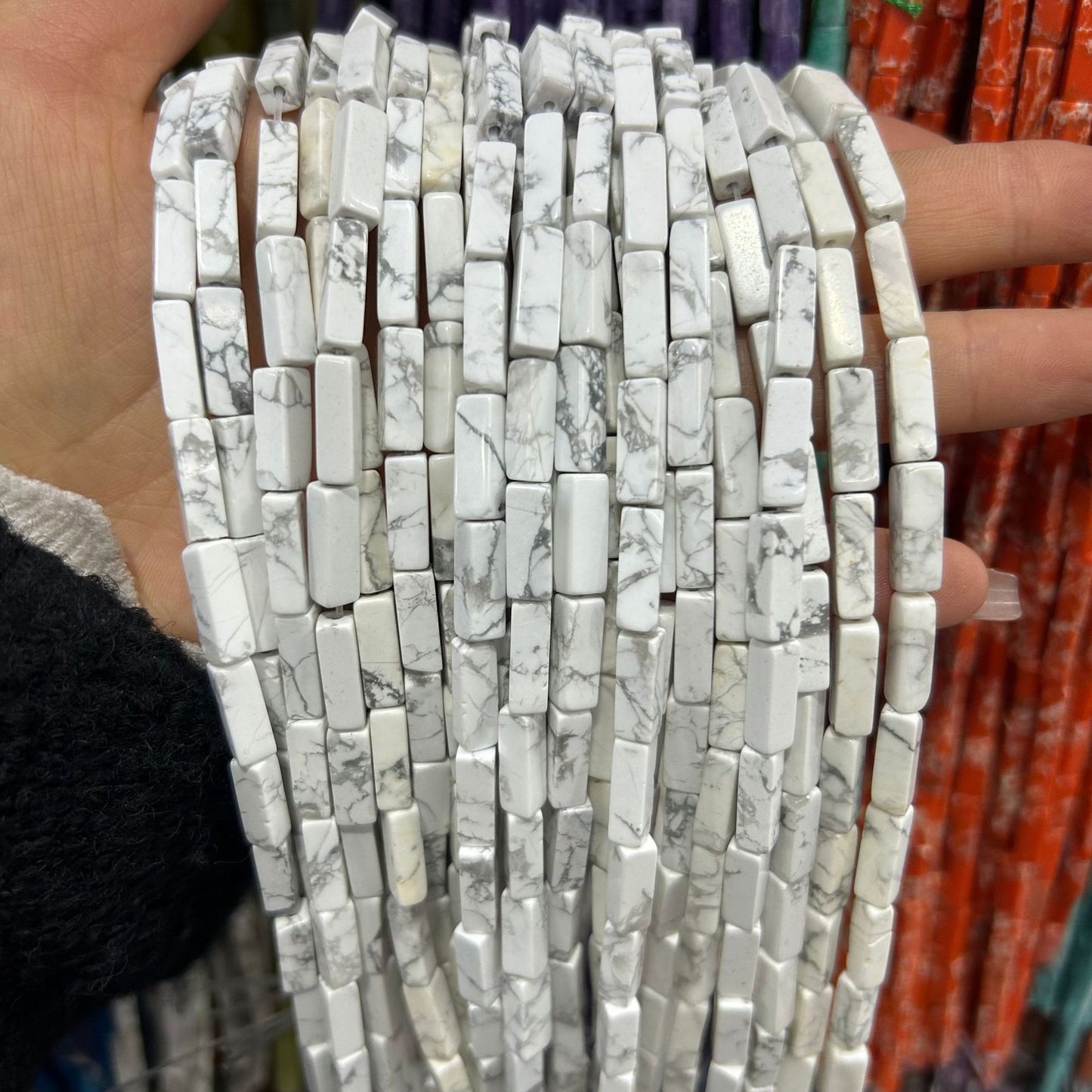 4*13mm long crystal agate cube special shaped beads