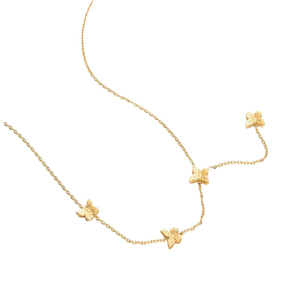 18K-Plated Butterfly Tassel Clavicle Necklace