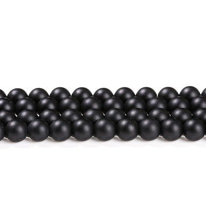 Frosted black agate loose beads
