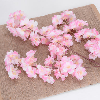 Encrypted 4-pronged 3-pronged cherry blossom tree artificial flowers