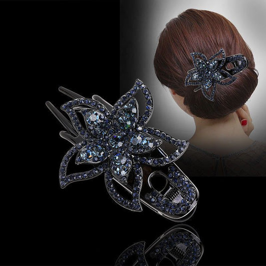 Elegant disc hair grab water drill flower headdress