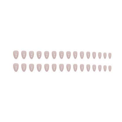 Nude Short Almond Fake Nails 30 Pieces