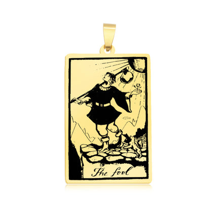 5 pcs/pack, gold tarot titanium steel pendant.