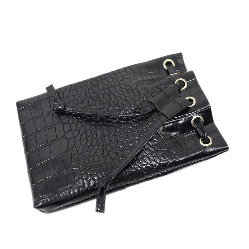 Crocodile pattern decorative purse belt