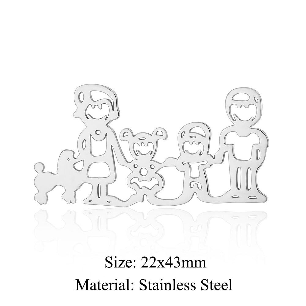 5 pcs/bag boys and girls titanium steel pendant love pendant