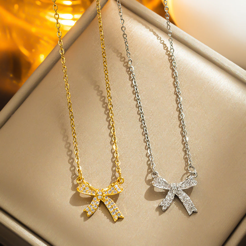 Colar com pingente de borboleta Ti Inlay, versão coreana, elegante 