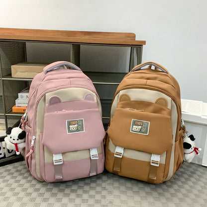 Casual contrast color lightening large capacity backpack