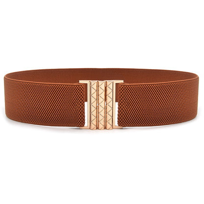 Single circle black slim belt