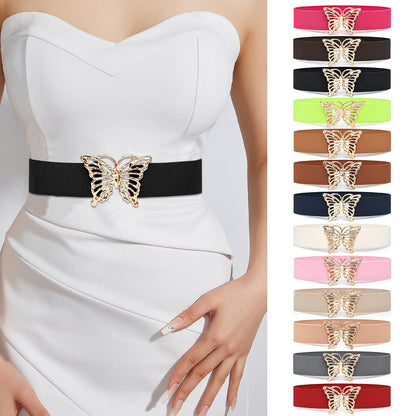 Butterfly Buckle Rhinestone Inlaid Belt