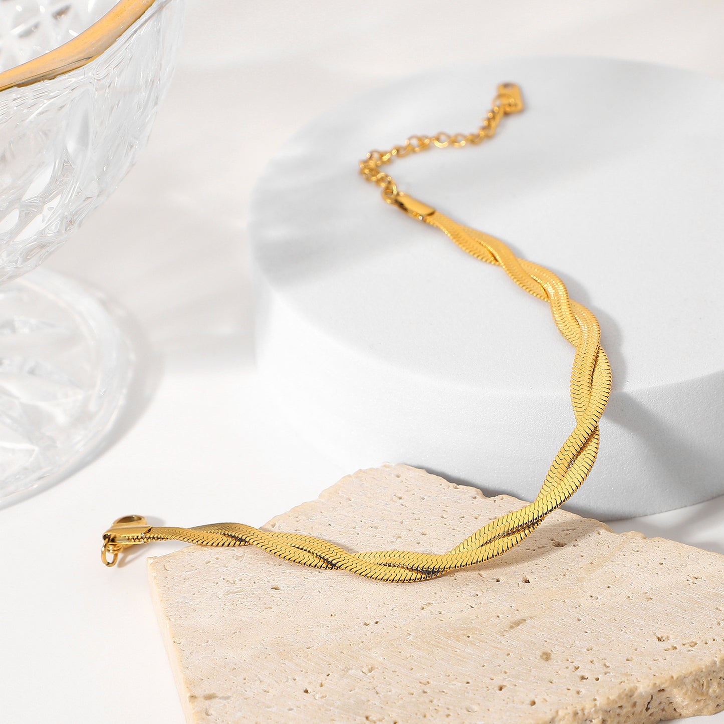 Double Cross Snake Chain Bracelet