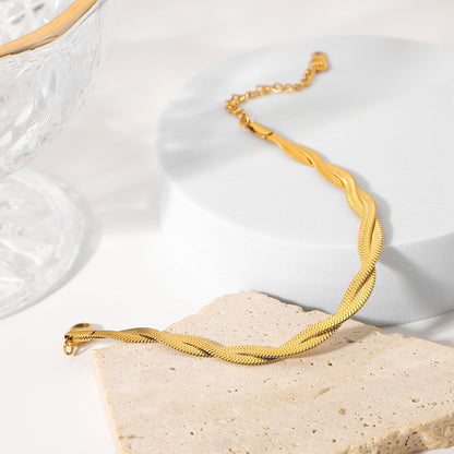 Double Cross Snake Chain Bracelet