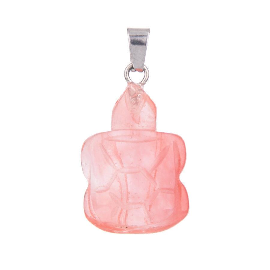 Pingente de tartaruga esculpida em cristal 
