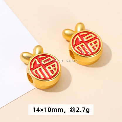 Ancient gold bell lotus abacus pendant