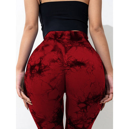 Tie-Dye High-Waist Flared Yoga Pants