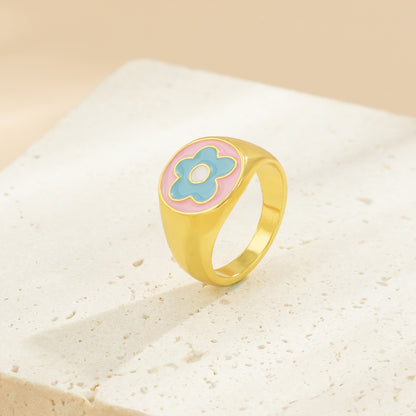 Star Moon Leaf Rhinestone Ring