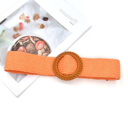 Cotton and linen elastic woven elastic belt