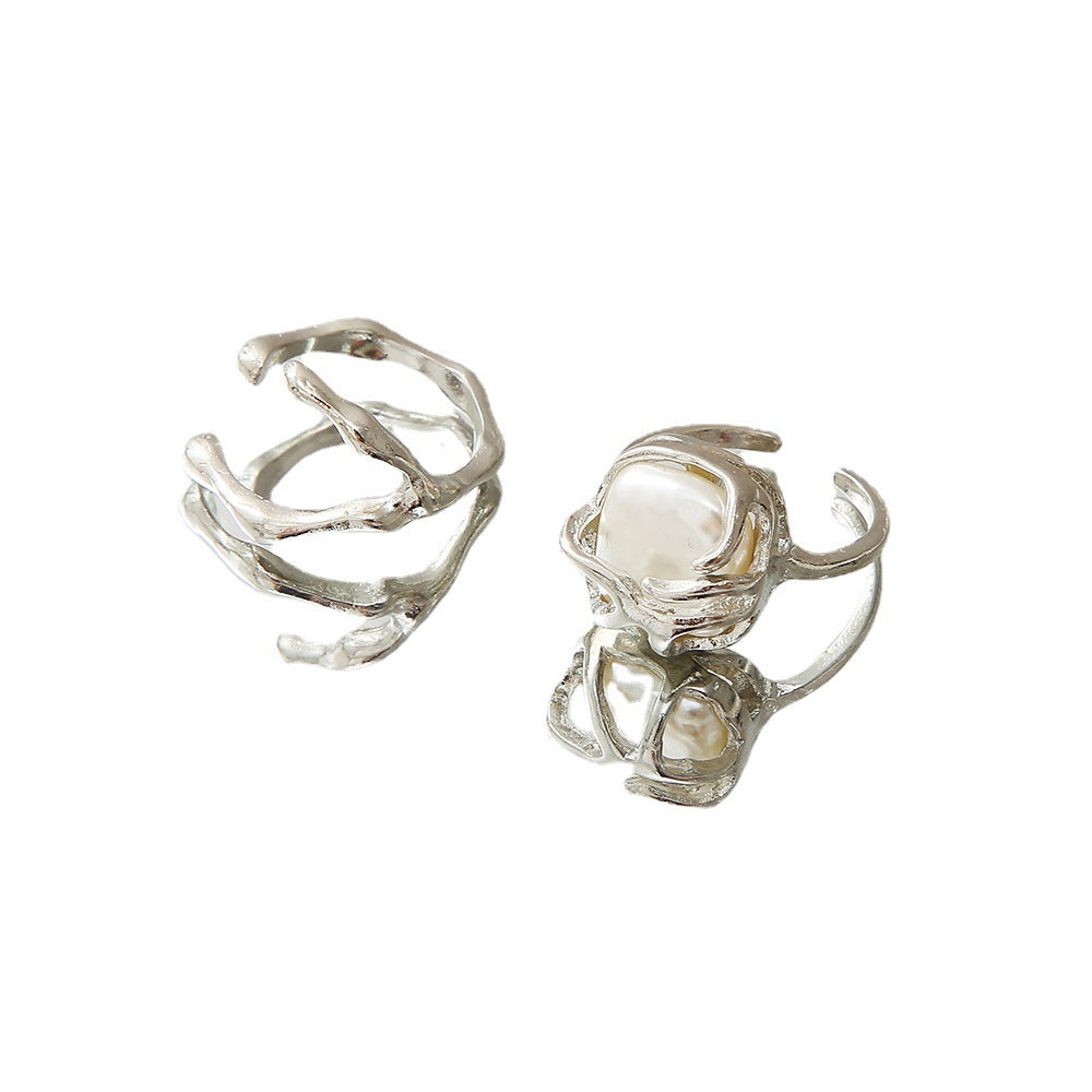 Irregular Pearl Ring Set
