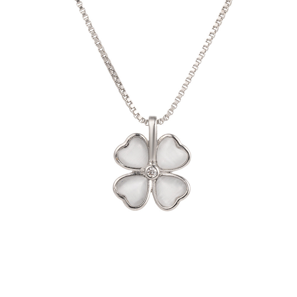 Women's Lucky Clover 18K Gold-Plated Titanium Steel Clavicle Necklace