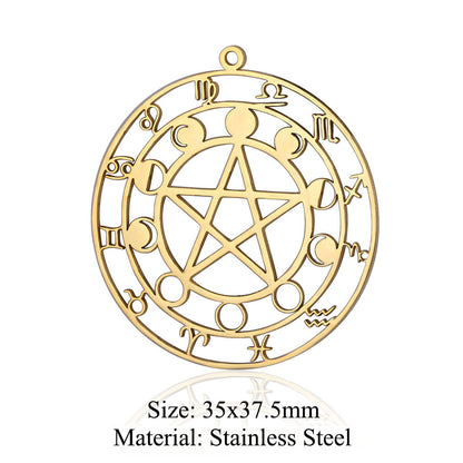 5 pcs/bag witch titanium steel pendant peach heart cross