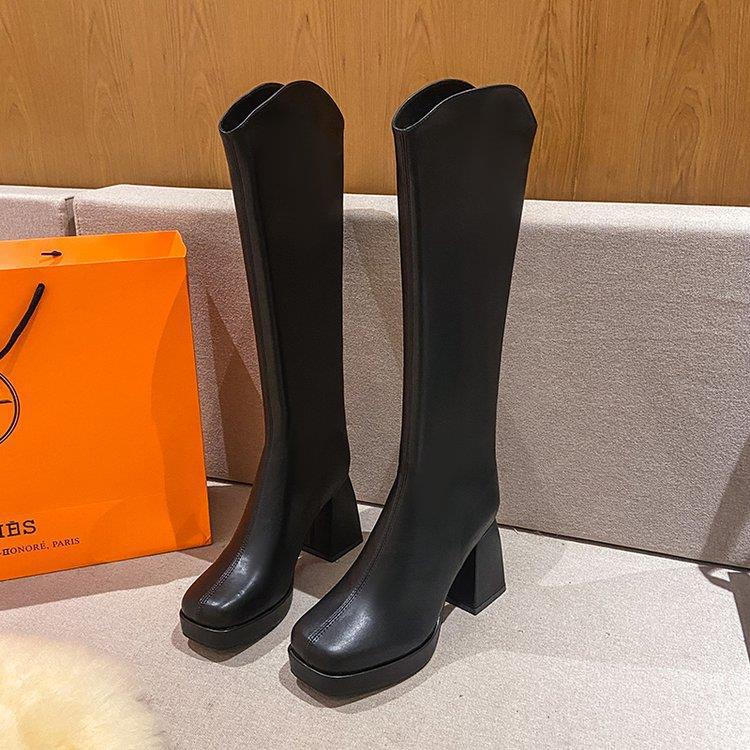 Brown Stretch Tall Boots